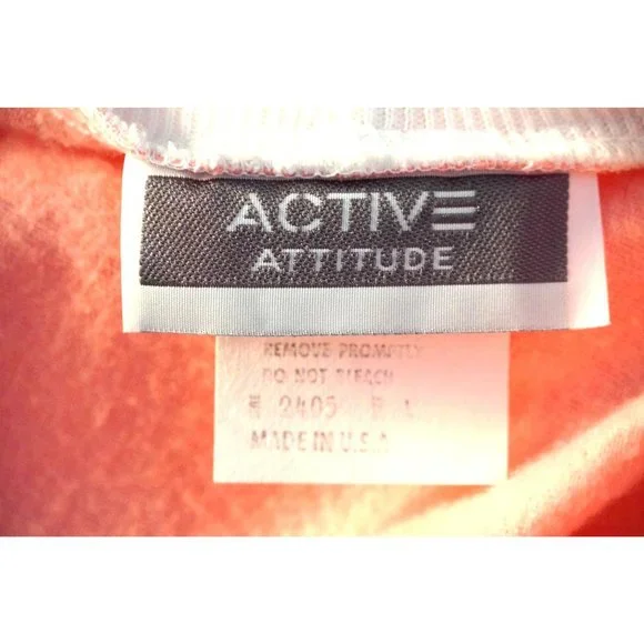 Vintage Color Block Shirt, Peach Aqua White Top, Womens Size L, Granny - Picture 10 of 10